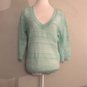 Mint Green V-Neck Women's Sweater